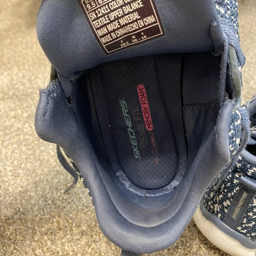 Skechers Athletics Shoes Women 9.5 EU 39.5 Blue Textile Stretch Running Everyday